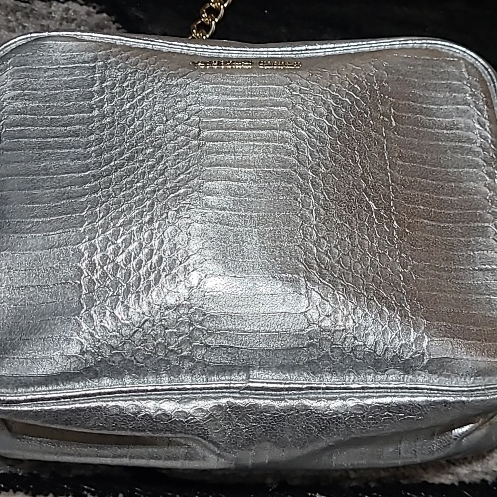 VS Faux Leather Metallic Silver Snakeskin Chain Strap Tassel Crossbody P… - Picture 4 of 16